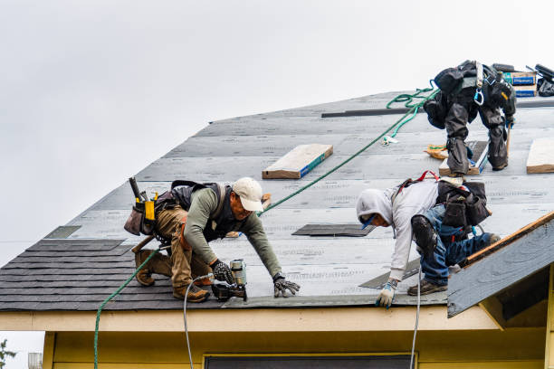 Professional Gutter Installation technician working in Estell Manor, NJ